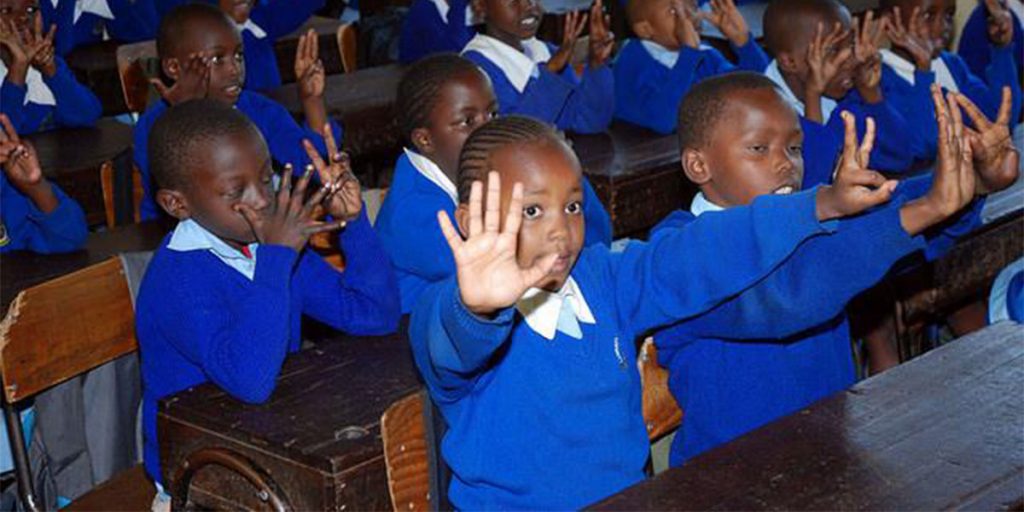 Primary pupils in a classroom