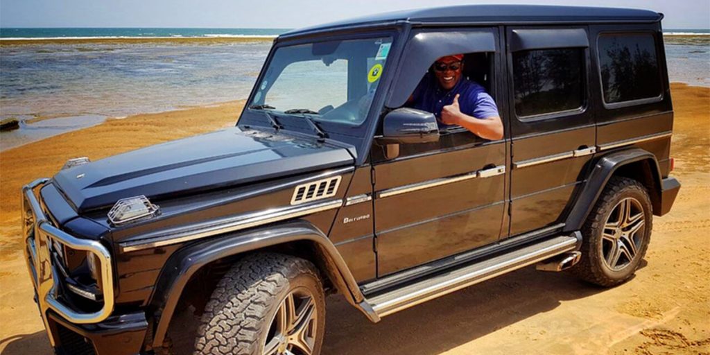 Jeff Koinange's G-wagon car is a left-hand drive