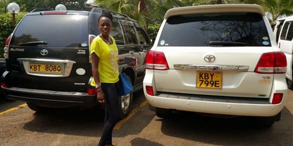 Akothee's black Toyota Prado