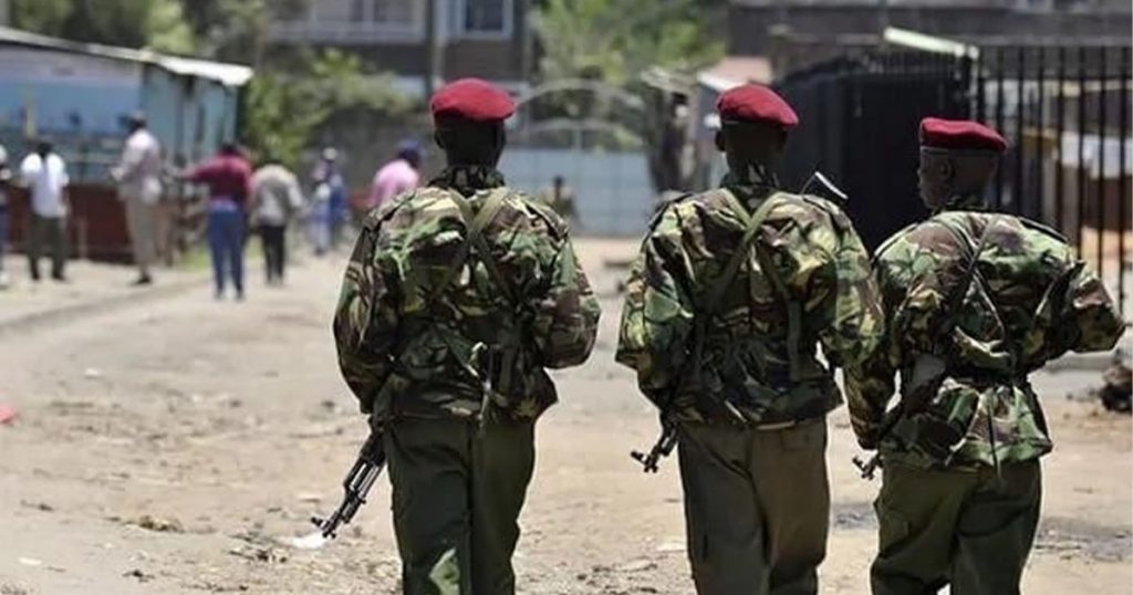 Some of the Kenya Police Officers on road