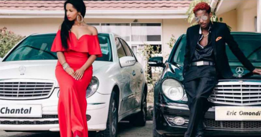 Eric Omondi with his ex-lover Chantal Grazioli and their classy cars
