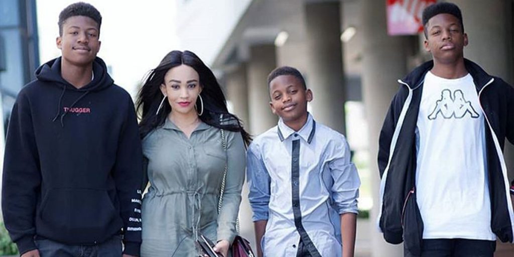 Zari with her first three sons