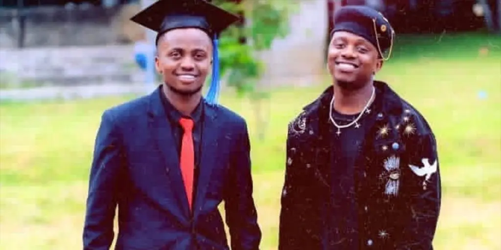 Rayvanny with his brother Shadrack during graduation at Ardhi University SRC: @Ghafla