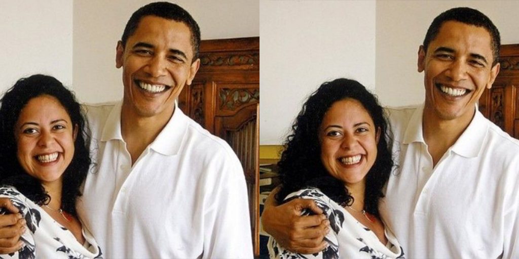 Barack with his half-sister, Maya SRC: @fanpop