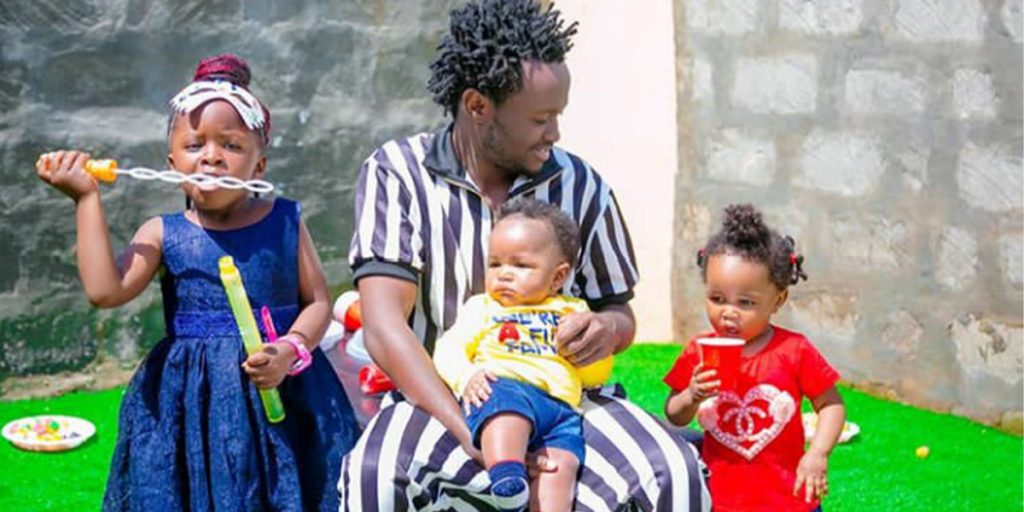 Bahati with his three lovely children SRC: @Breaking News.co.ke