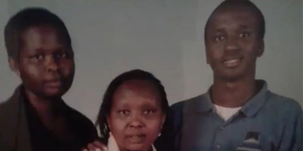 Jemutai's elder brother (right), her mother (middle), and herself (left) SRC: @The Standard