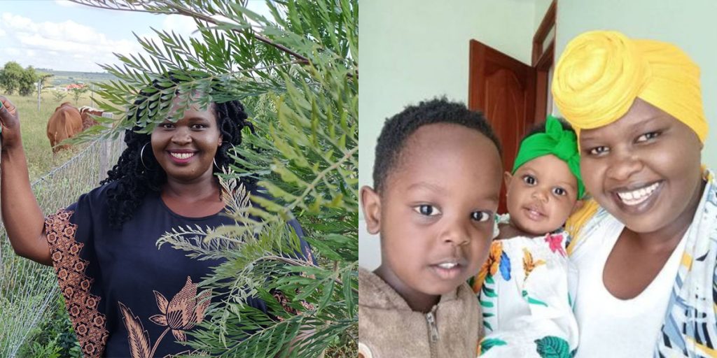 The Kenyan comedian with her two children SRC: @Twitter, @LitKenya