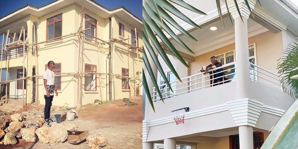 Jux's house while on construction and after construction SRC: @Kiss 100, @Mpasho