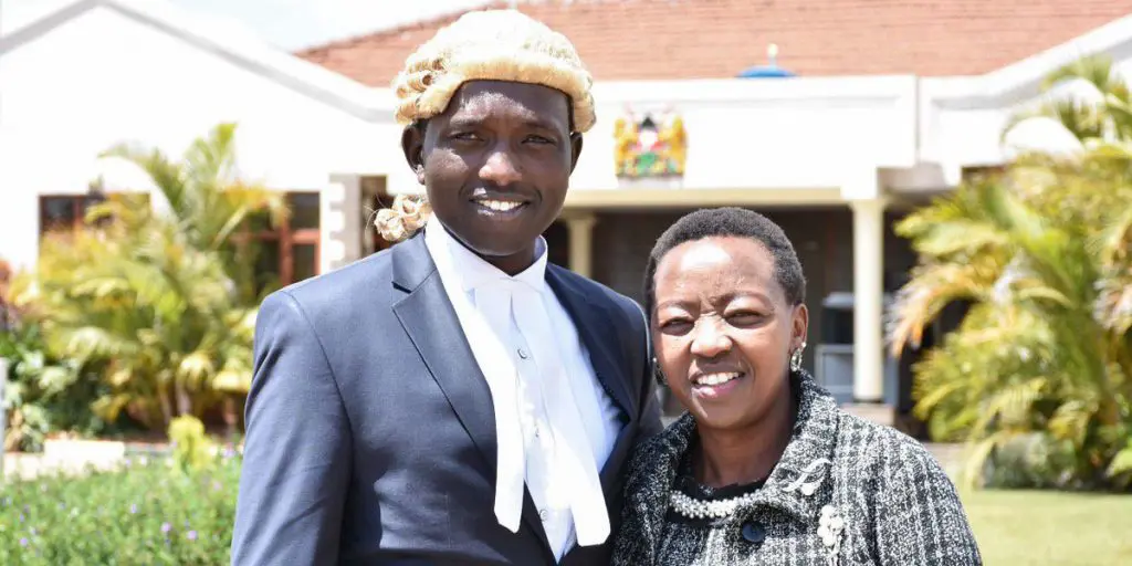 Dr. William Ruto's first born son, Nick Ruto with her mother during his graduation SRC: @Twitter