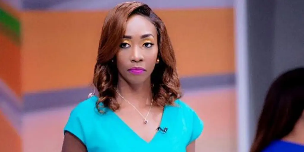 Yvonne while airing news in one of the TV stations SRC: @whownskenya