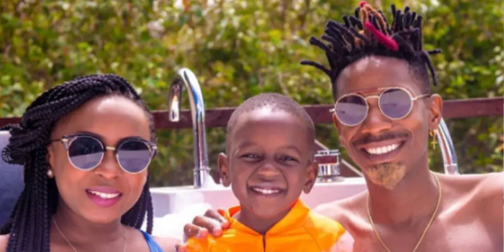 Comedian Eric Omondi with his baby mama and their son SRC: @Ghafla