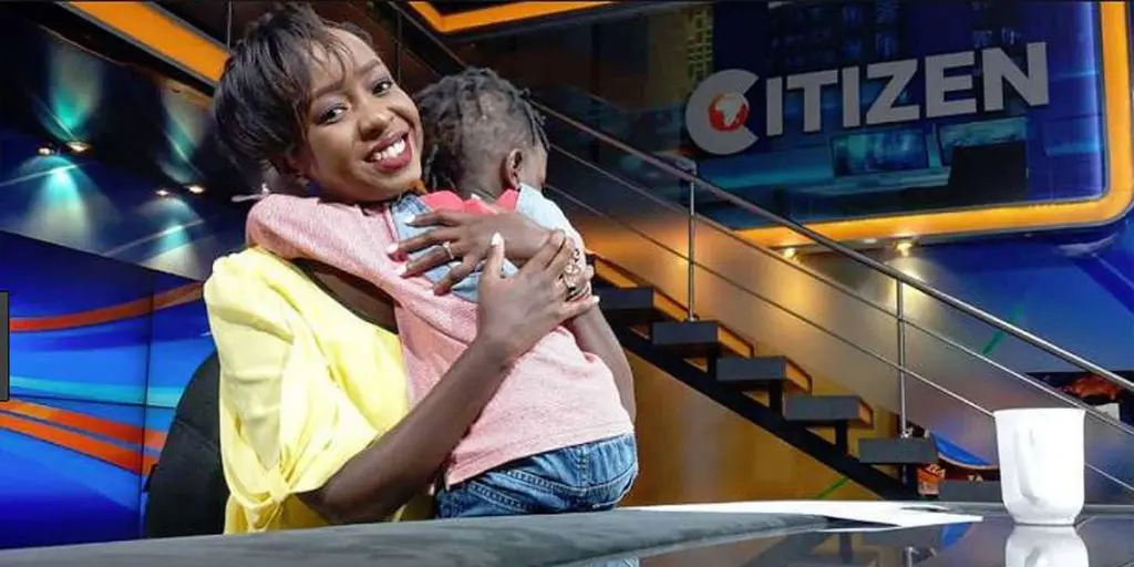 The news anchor with her son, Zahari SRC: @Nairobi News - Nation 