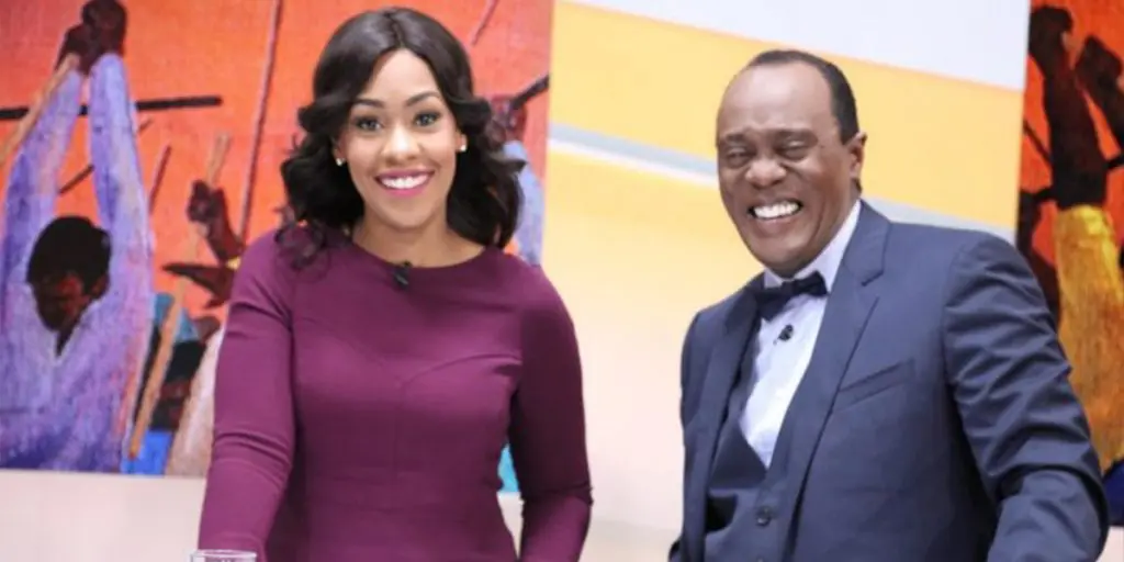 Victoria airing news alongside Jeff Koinange SRC: @Citizen TV