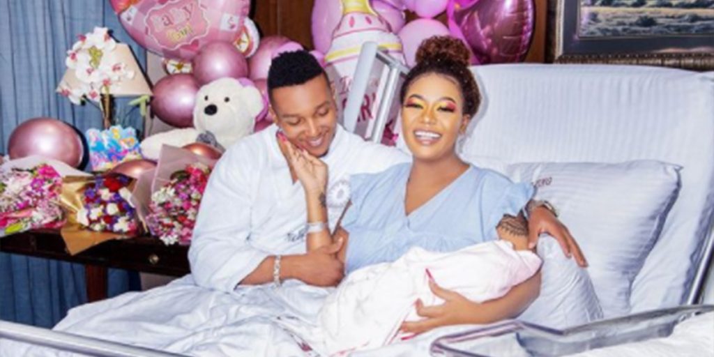 Brown and Vera with their firstborn child SRC: @K24TV.co.ke