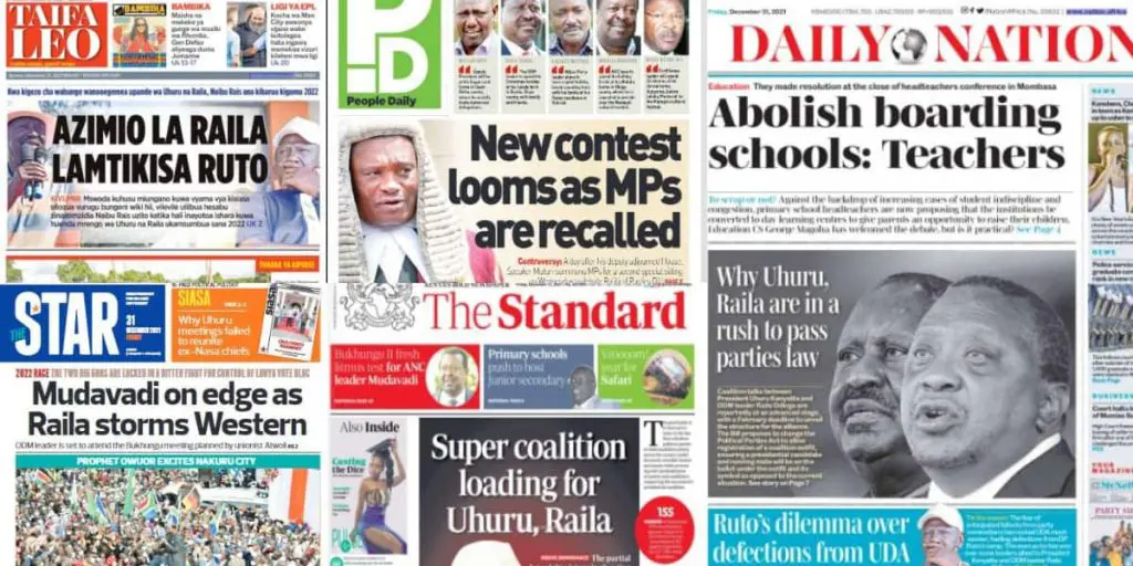 December 31 Newspaper SRC: @Tuko