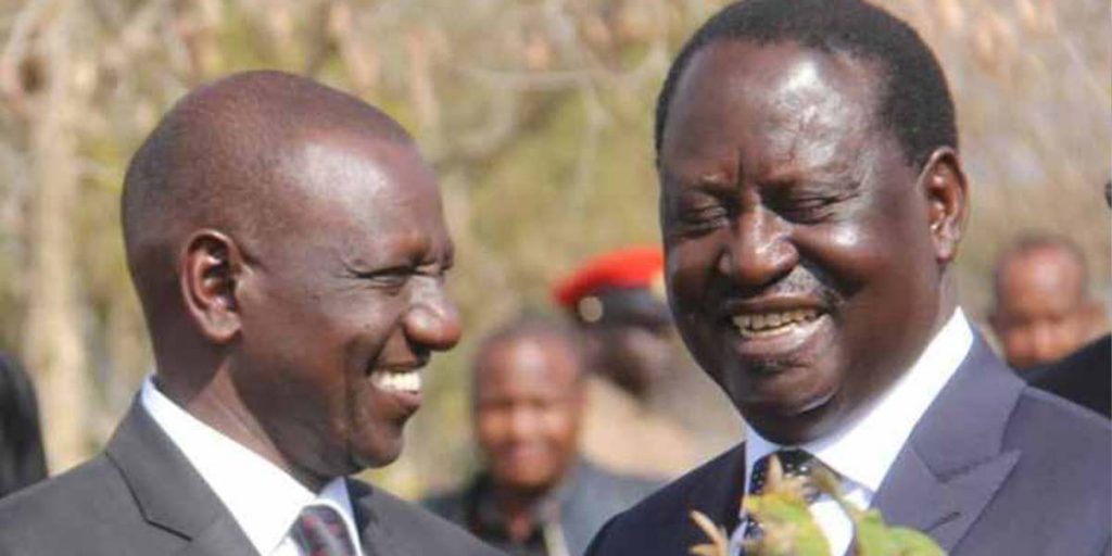 William Ruto with Raila Odinga SRC: @Facebook