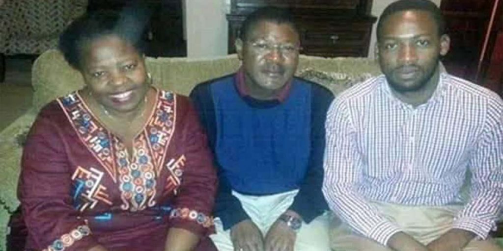 Wetangula with one of his wives and their son SRC: @Facebook