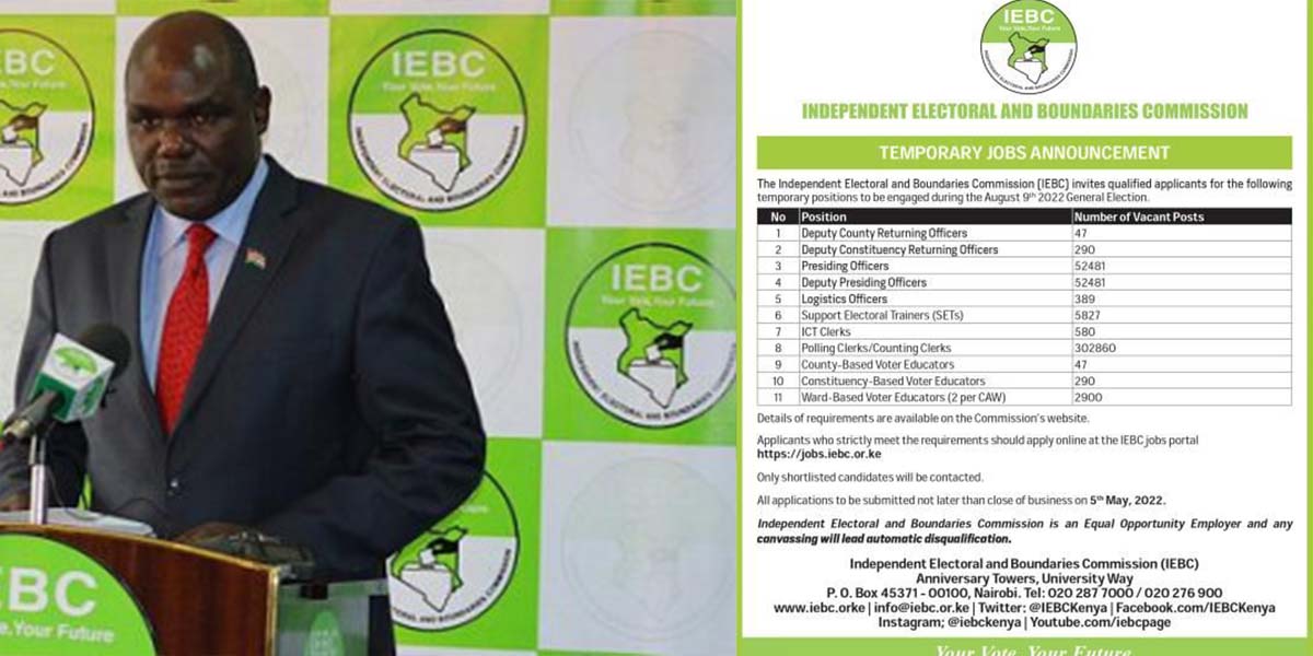 IEBC vacancies 2022, How to apply KENYAN MOVES