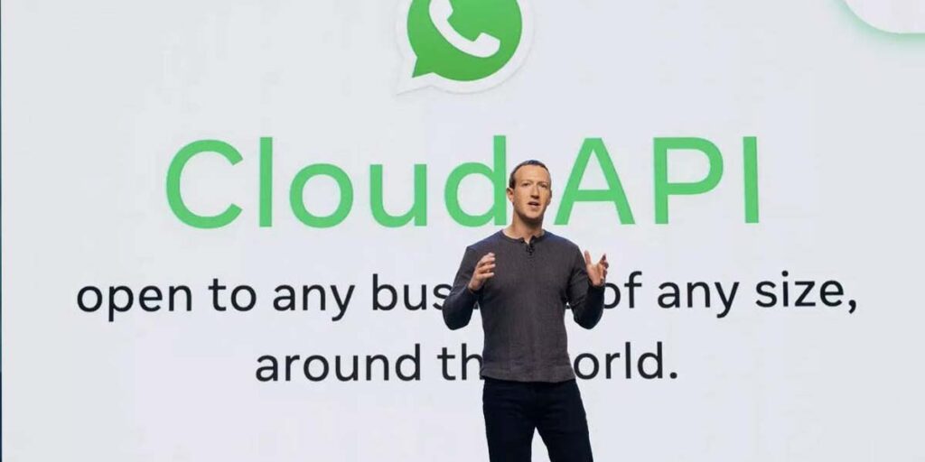 Zuckerberg while launching WhatsApp Cloud API SRC: @Instagram