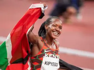 Read more about the article Faith Kipyegon biography; age, tribe, family, career, husband, baby, house, net worth, coach