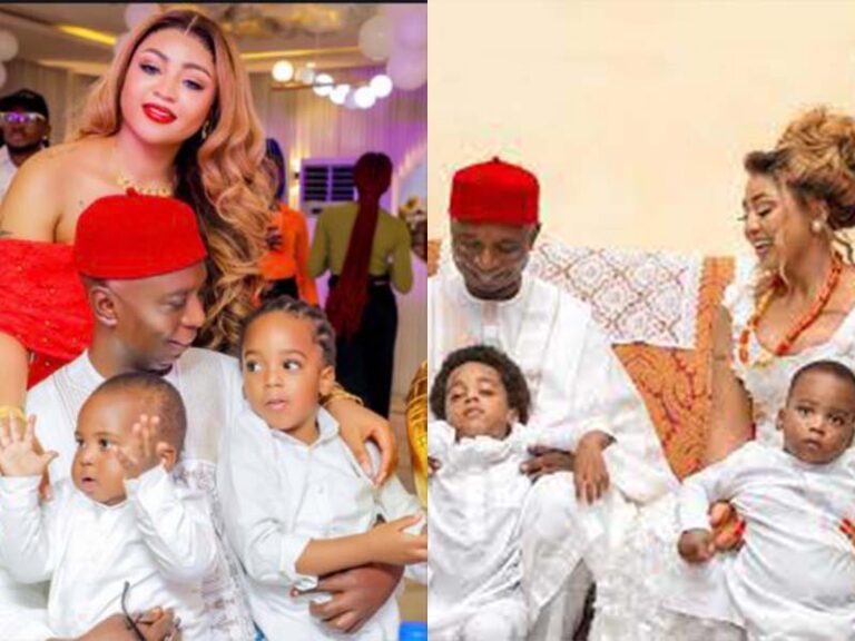 Ned posing for a photo with his wife Regina and their kids SRC: @TVC News